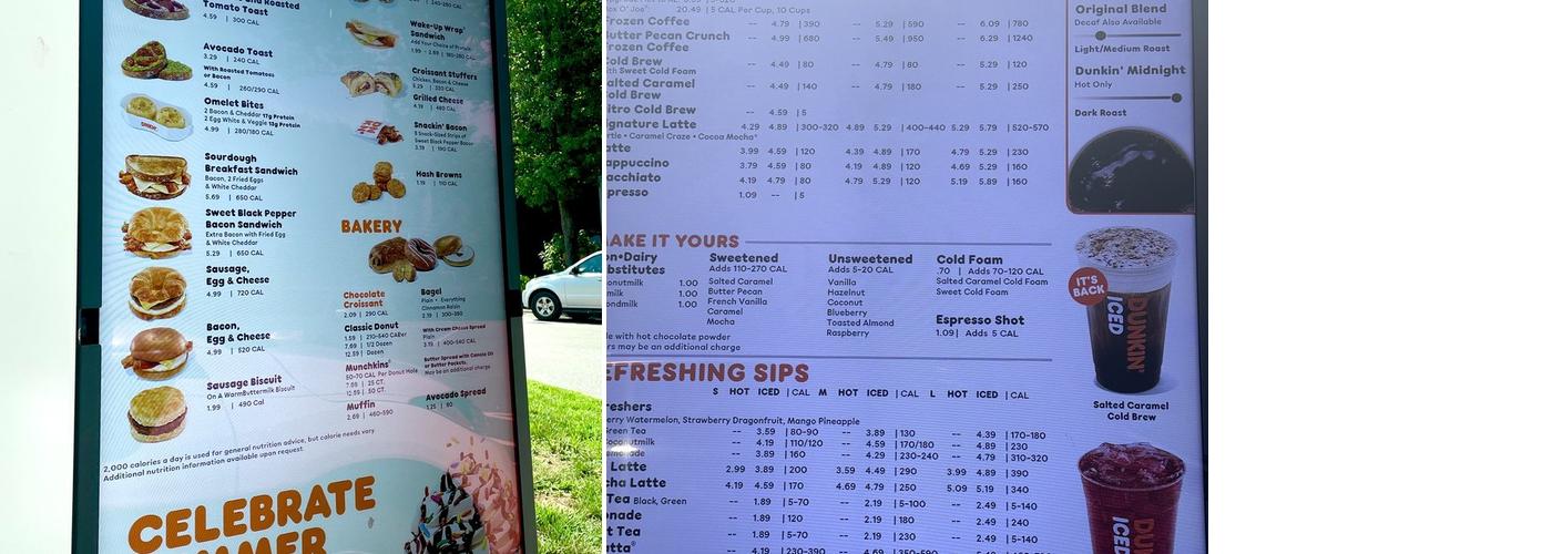 Dunkin' Menu
