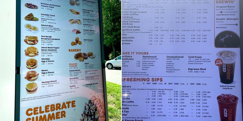 Dunkin' Menu