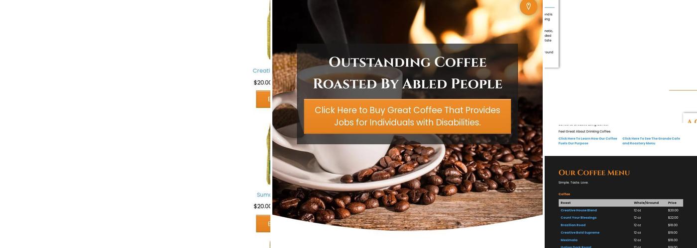 Creative Living Coffee Menu