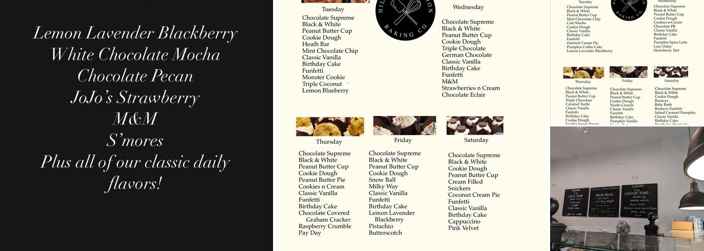 Hilliard Station Baking Co. Menu