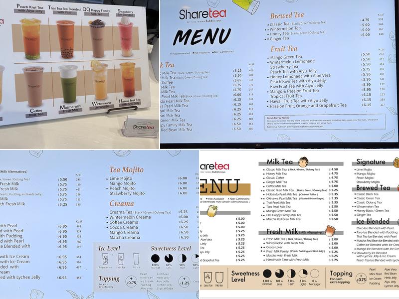 Sharetea Columbus Menu