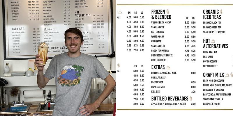 The Village Brew Coffee House Menu