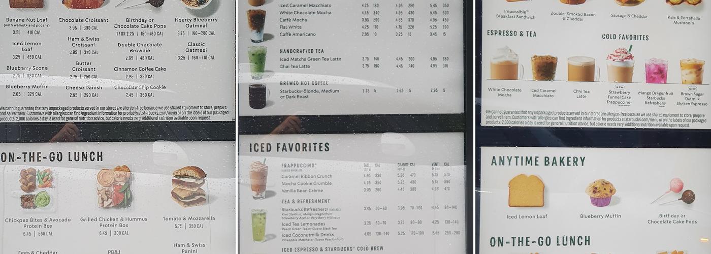 Starbucks Menu