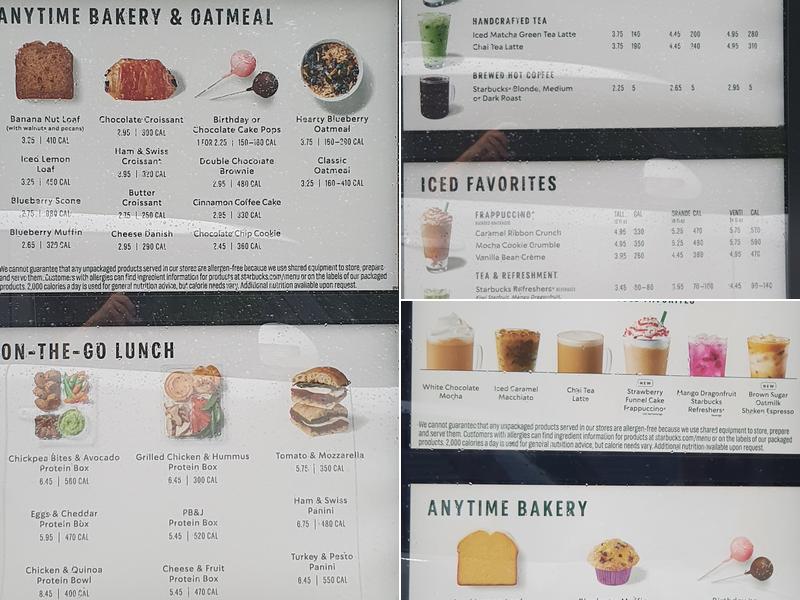 Starbucks Menu