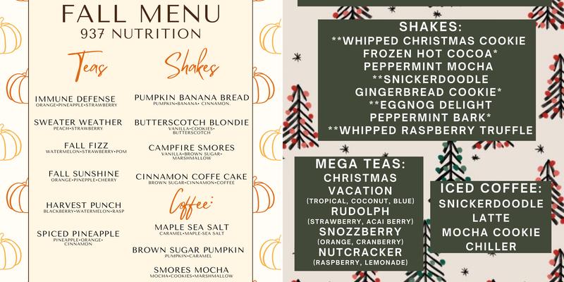 Boro Blends Menu