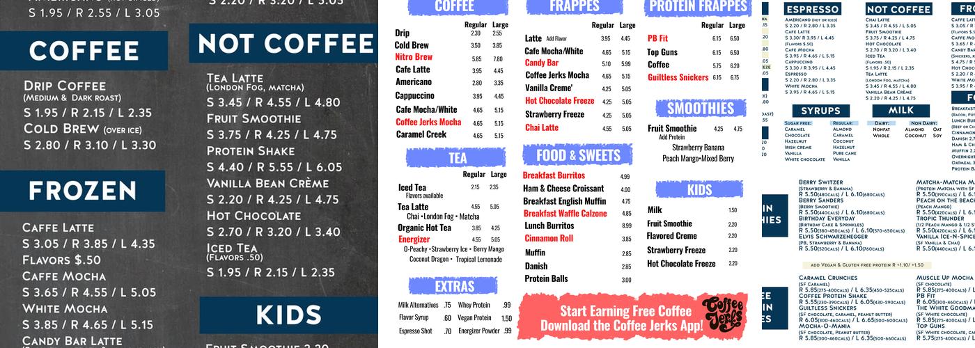 Coffee Jerks Menu