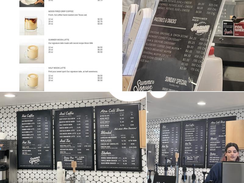 Summer Moon Coffee Menu