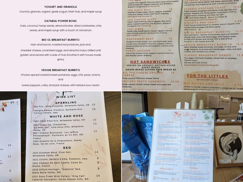 Little Leaf Cafe and Catering Menu