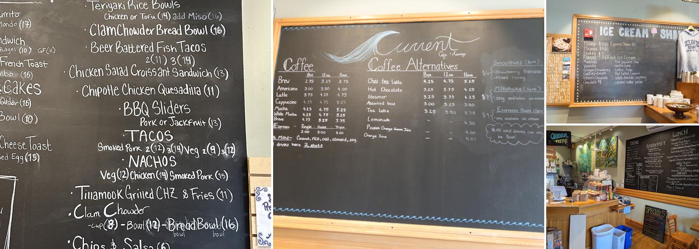 Current Cafe & Lounge Menu