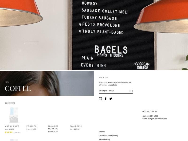 Fetch Coffee Roasters Menu