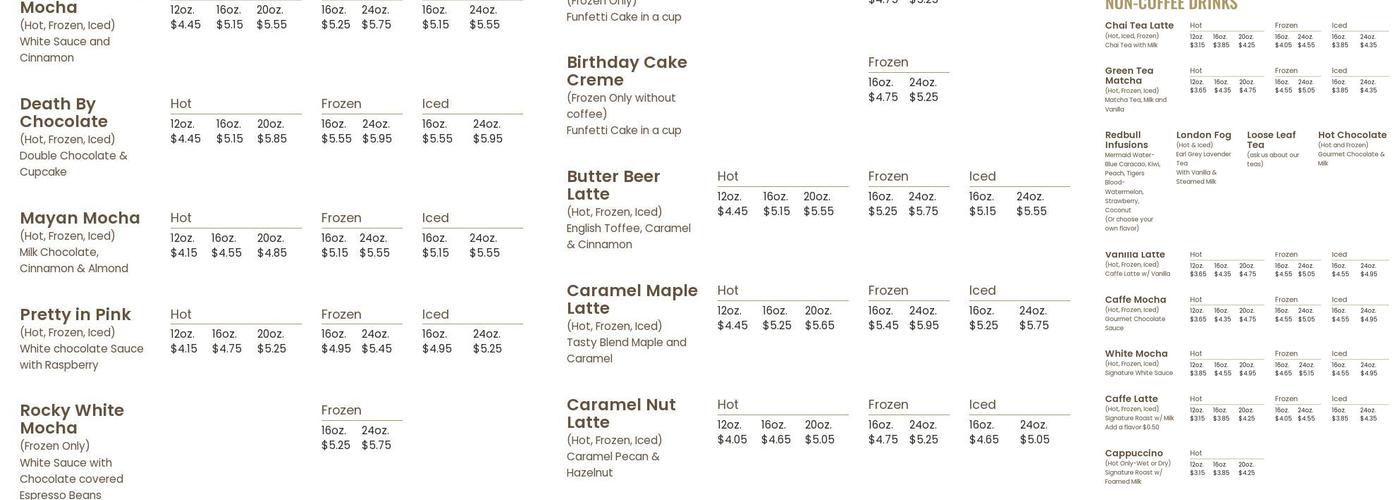 Greenbean Coffee House Menu