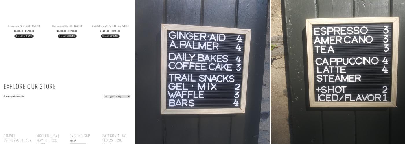 PAPERtrail Bike Cafe Menu