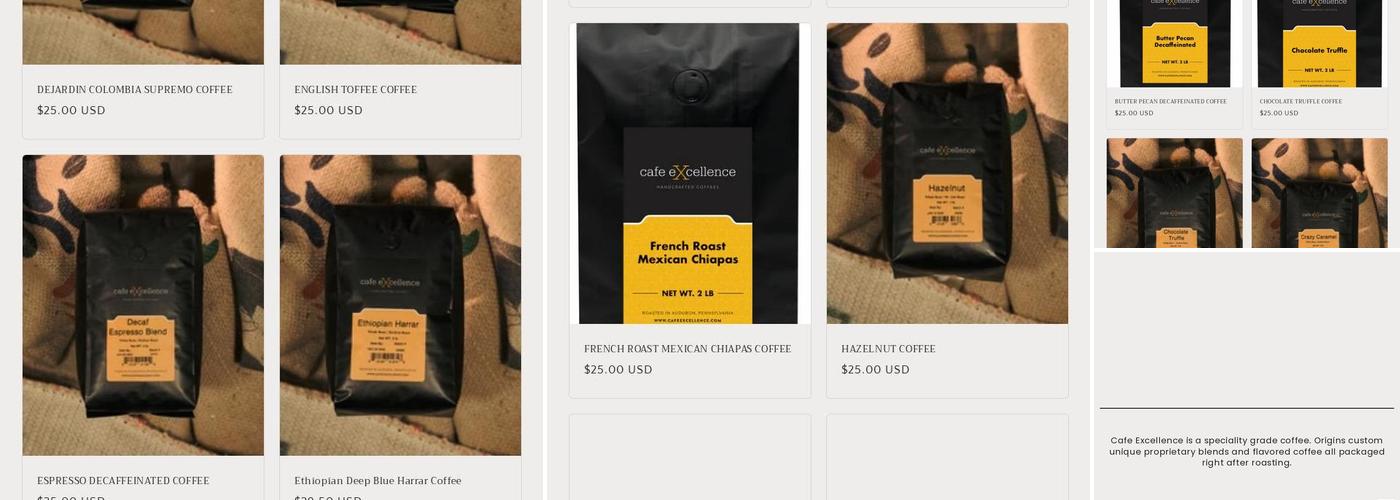 Valerio Coffee Roasters, Inc. Menu