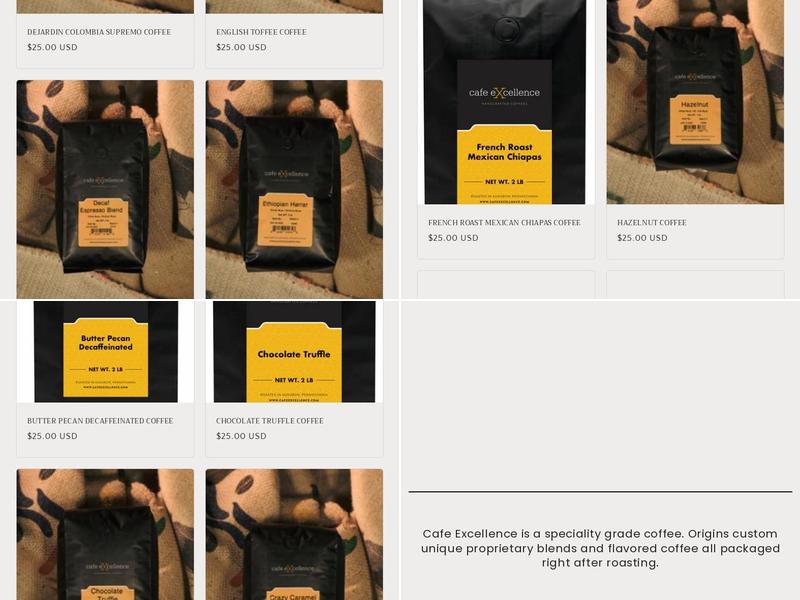 Valerio Coffee Roasters, Inc. Menu