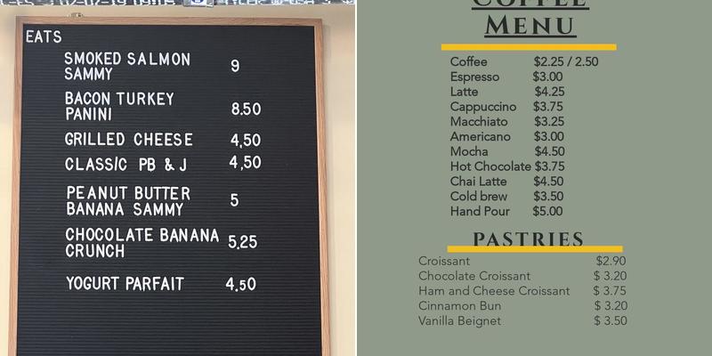 Bison Coffee Menu