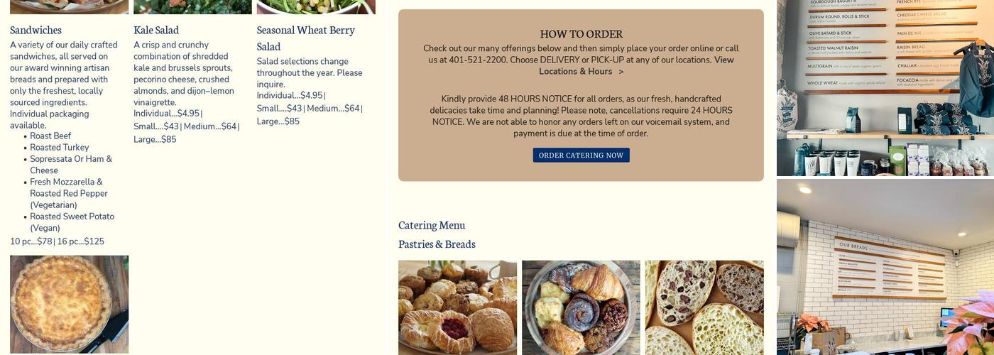 Seven Stars Bakery - Point Street Menu