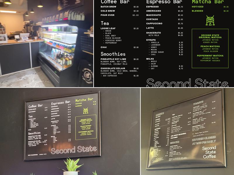 Second State Coffee Menu