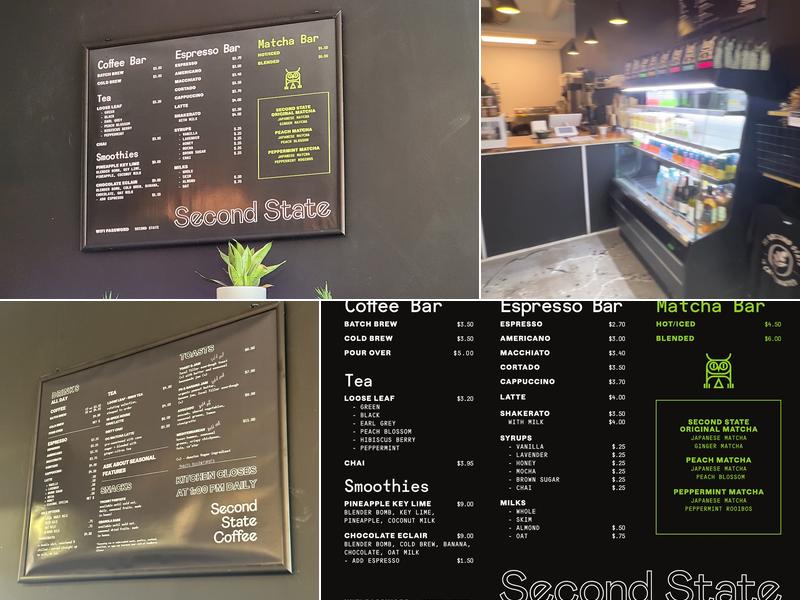 Second State Coffee Menu