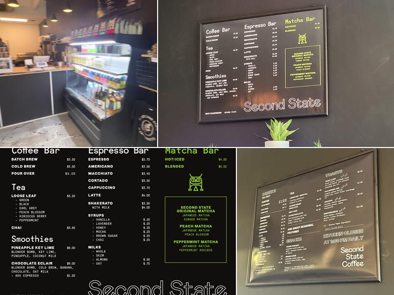 Second State Coffee Menu