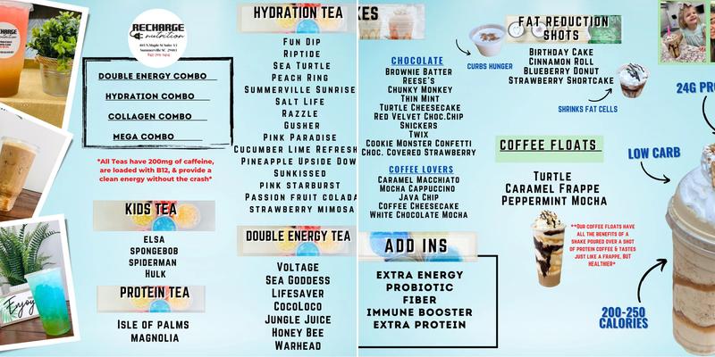 ReCharge Nutrition Menu