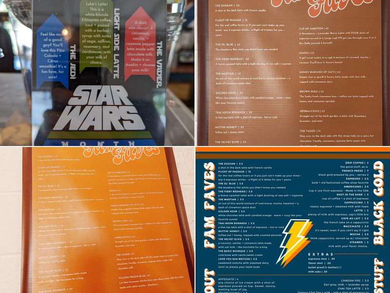 Blue Front Coffee Co. Menu