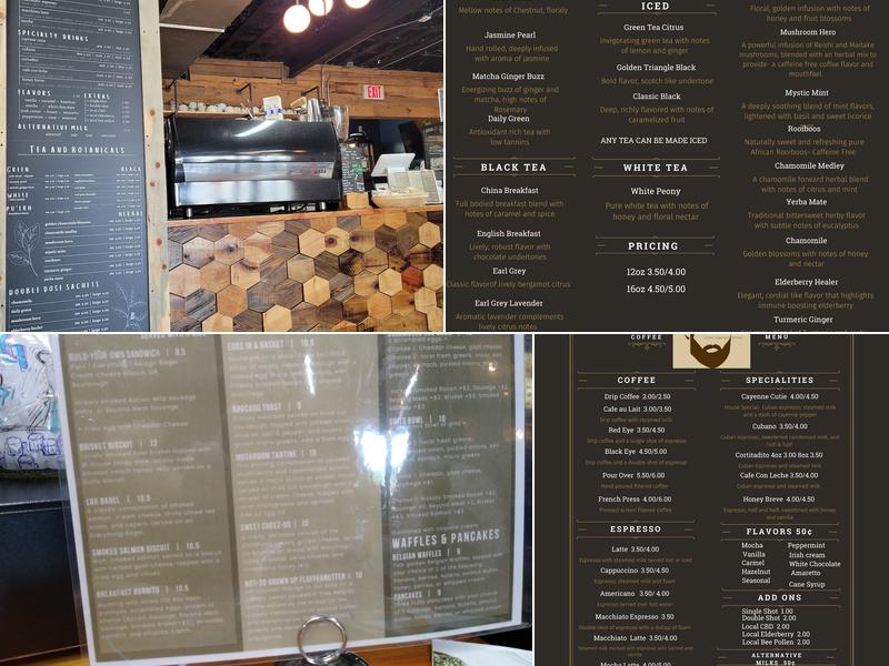 Pumphery & Beard Coffee Company Menu