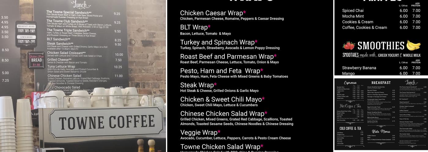 Towne Coffee Menu