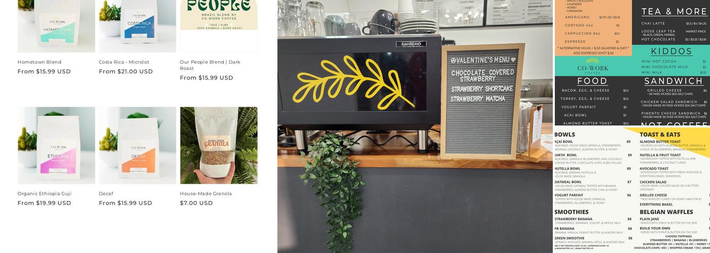 Co-Work Coffee Menu