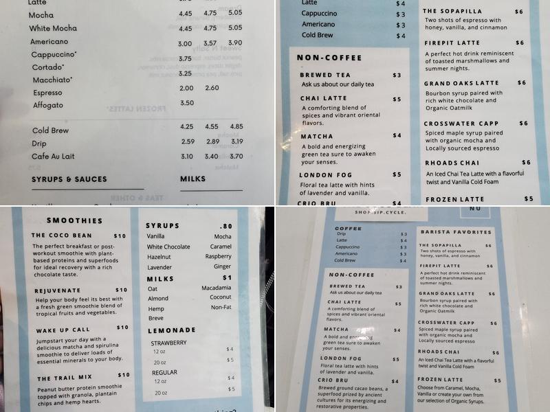 The Coco Bean Menu