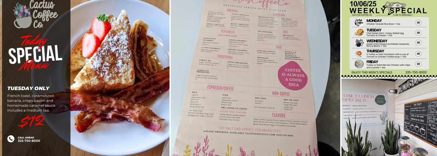 Cactus Coffee Co Menu