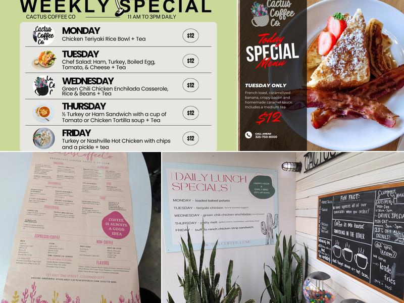 Cactus Coffee Co Menu