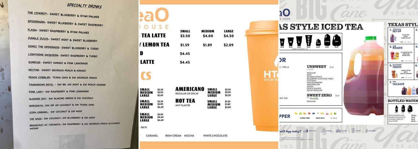 HTeaO - Longview Menu
