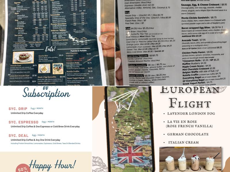 Sycamore Coffee Co. Menu