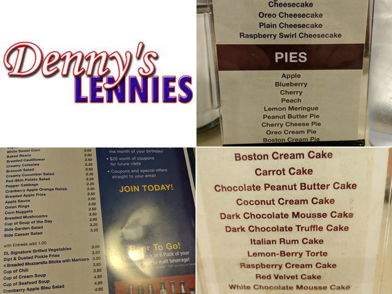 Denny's Lennies Menu