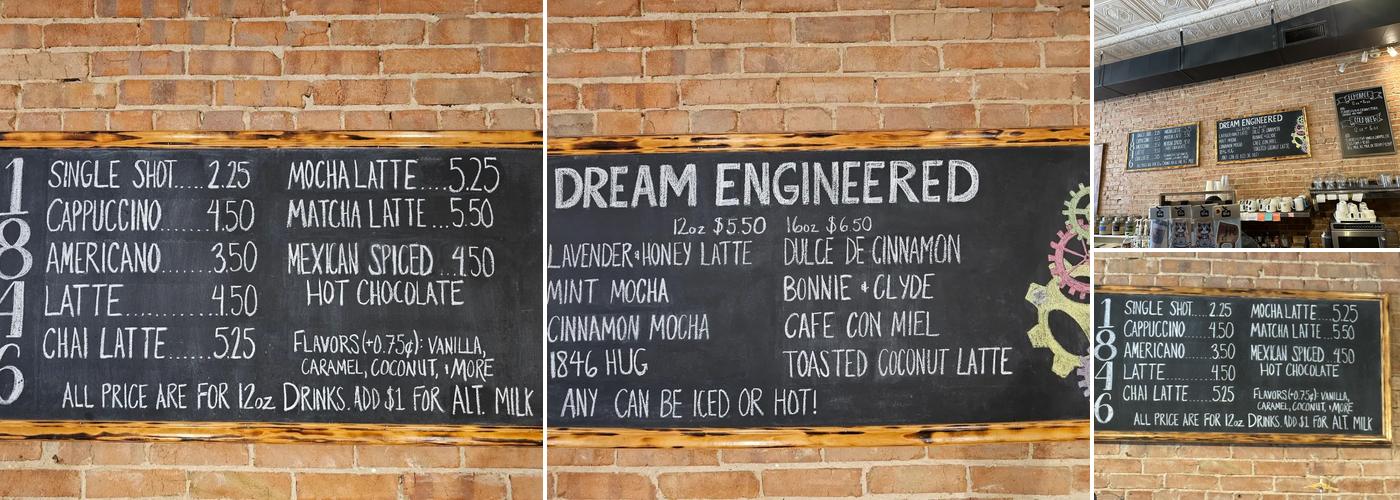 1846 Coffee Menu
