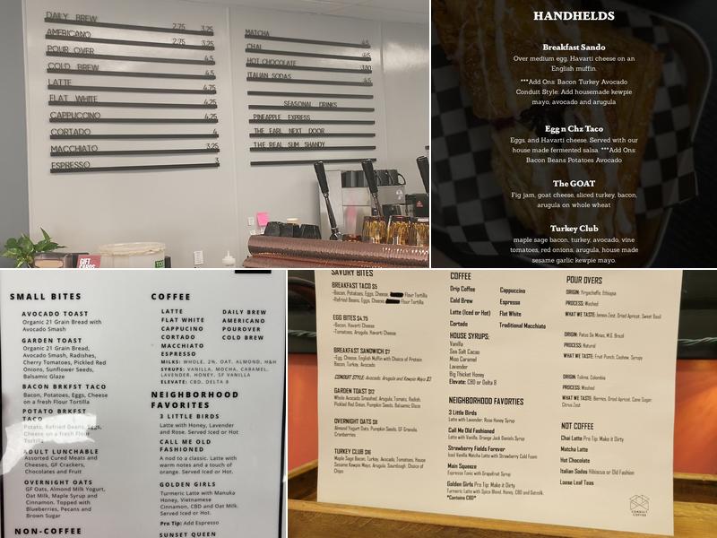 Conduit Coffee Menu