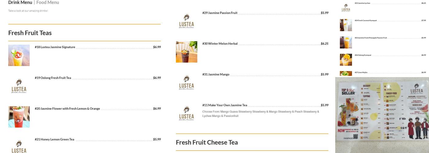 Lustea Menu