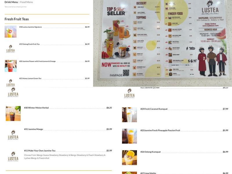 Lustea Menu