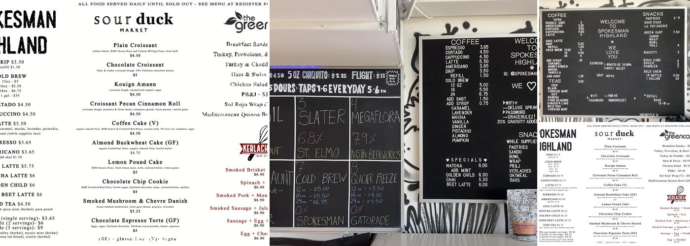 Spokesman - Highland Menu