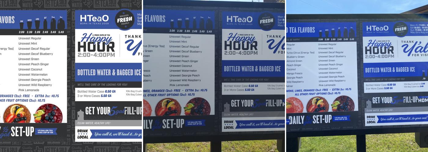 HTeaO - Georgetown (Williams & Bootys Crossing) Menu