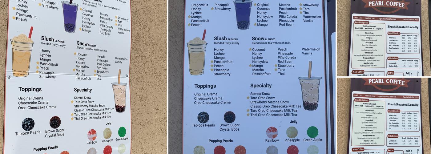 Pearl Coffee & Bubble Tea Menu
