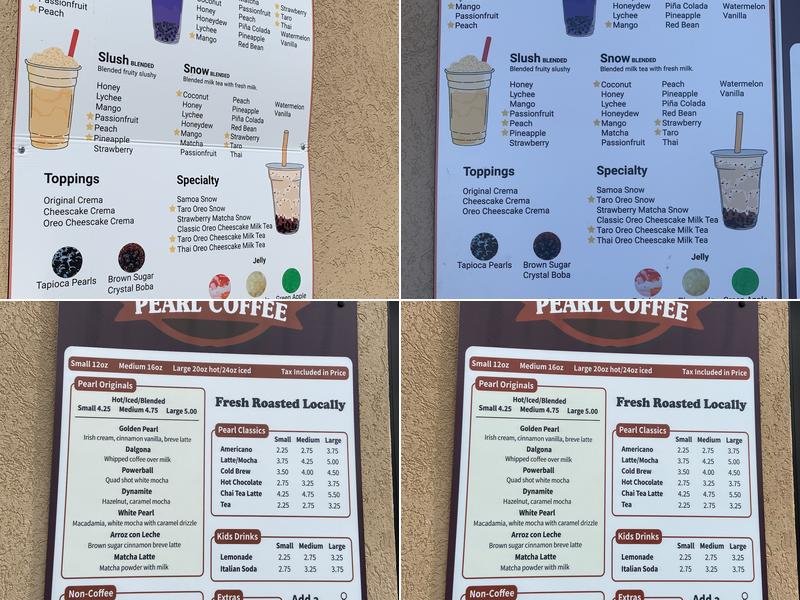 Pearl Coffee & Bubble Tea Menu