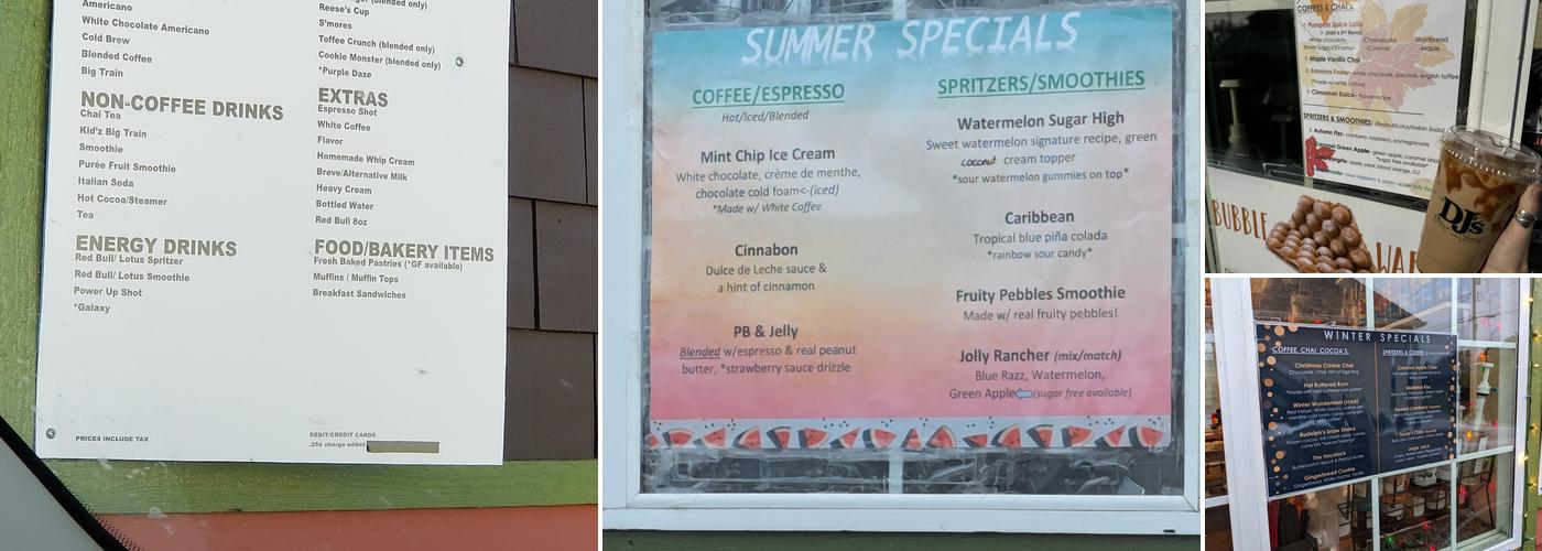 DJ's - Denna Jean's Coffee & Bubble Waffles Menu