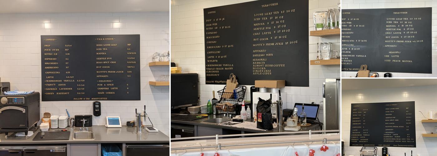 203° Fahrenheit Coffee Co. Menu