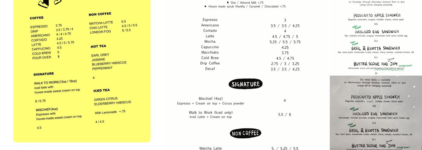 URL Coffee Menu