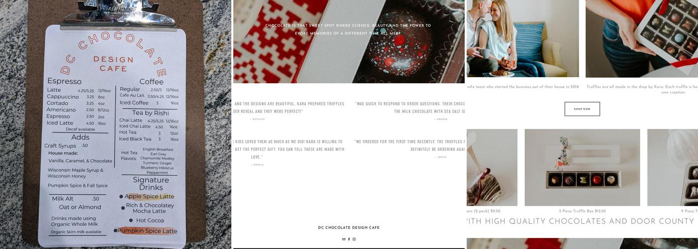 DC Chocolate Design Cafe Menu