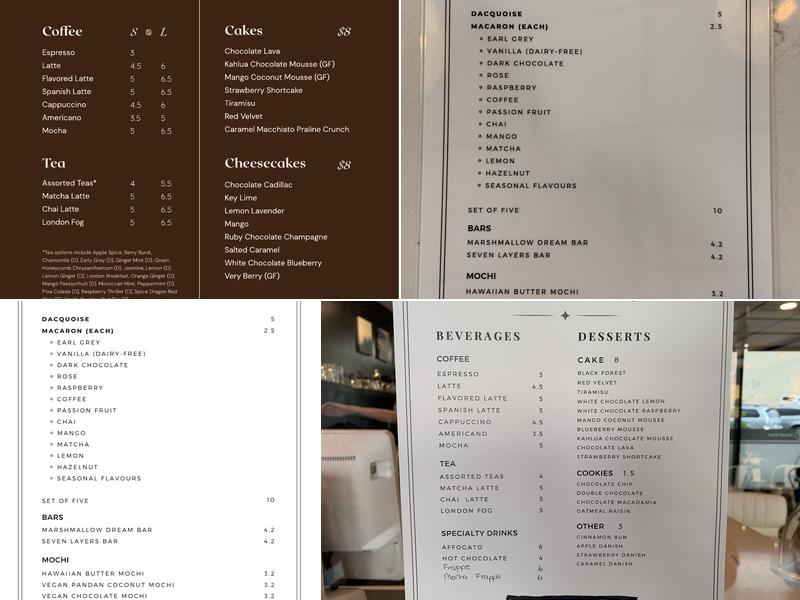 Café Blanc Menu