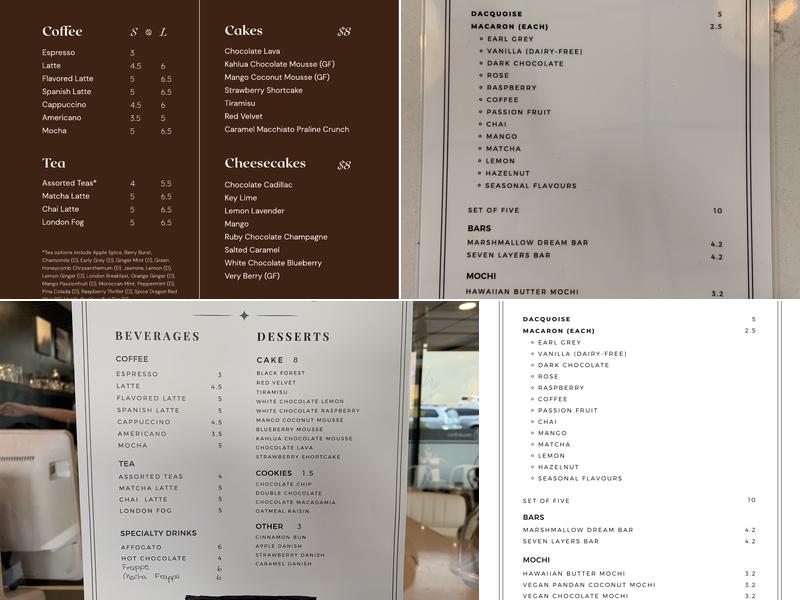 Café Blanc Menu
