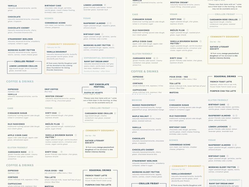 Fox & Oak Menu