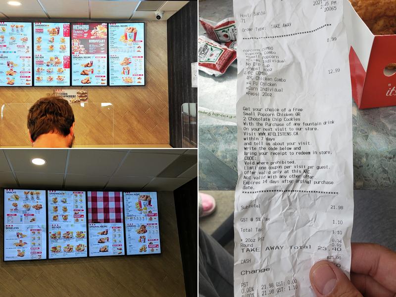 KFC Menu